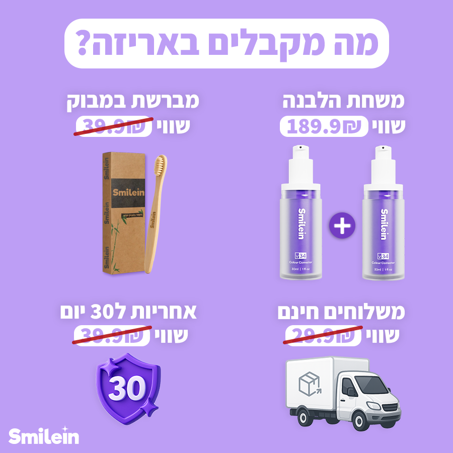 SmileIn - 1 + 1 על מארז ההלבנה לשיניים